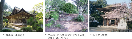 常楽寺(湖南市)・世尊寺(奈良県大淀町比曽)には東塔の礎石が残る
