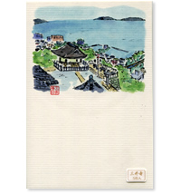 ポストカード-観音堂から琵琶湖を望む
